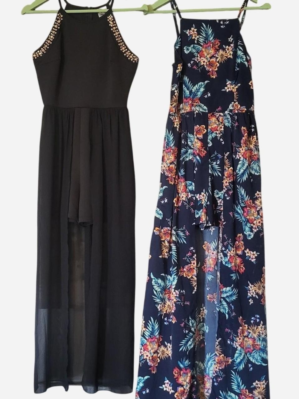 Black Beaded High-Low Maxi Dress - Women